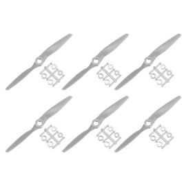 QUARKZMAN Pack of 6 5 x 5 Inch Propeller RC Propeller 2-Blade Grey with Adapter Rings for RC Aeroplane Prop Replacement
