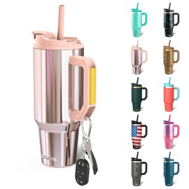 Frost Buddy Thicc Buddy - 40 oz Stainless Steel Vacuum Insulated Tumbler with Lid and Straw for Water - Travel Mug Cupholder Friendly - Gifts for Women Men Him Her (Mademoiselle)