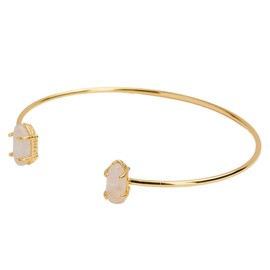 LuckyLy Pulseras Mujer con Piedras Naturales Cuarzo Rosa, Brazalete con Baño de Oro 18k – Joyería para Mujer ideal como Regalos para Mujer Originales, Regalos para Mamá y Novia, Modelo Ivy