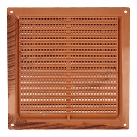 Amig - Square Plastic Grille with Mosquito net| Ventilation grilles for air Outlet | Suitable for Kitchen and Bathroom Ceiling | Dimensions: 200 x 200 mm | Colour: Sapelli