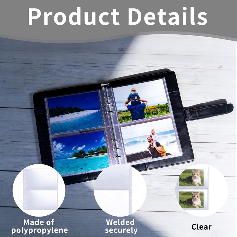 "Photocard Binder – 50 Double-Sided Pages for 3.5x5" Photos, Holds