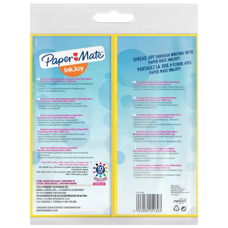 Paper Mate InkJoy 100ST Ballpoint Pens, Medium Point (1.0 mm),