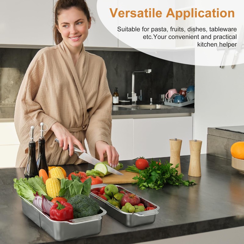 ARNTY Kitchen Strainer Stainless Steel – Extendable – Strainer Basket