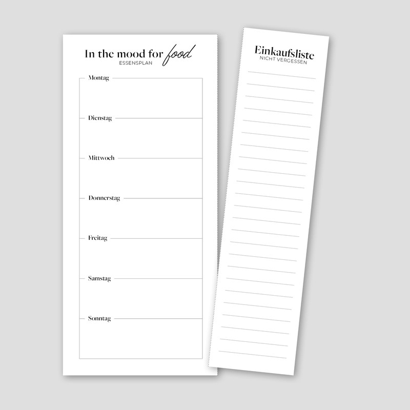 Primus Print Menu Planner with Shopping List - Food Planner
