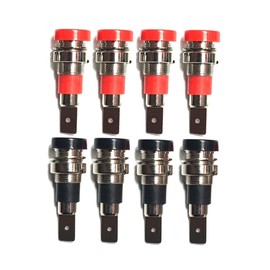 BfyBest Black and Red 4mm Banana Jack Socket Female Adapter Panel Mount Binding Post for 4mm Banana Plug Connectors(8Pcs)