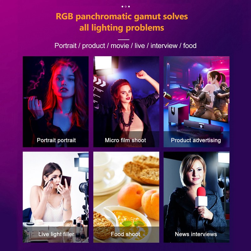 LED Video Light 36W 3200K-5600K Color Thermometer Photographic Fill Light