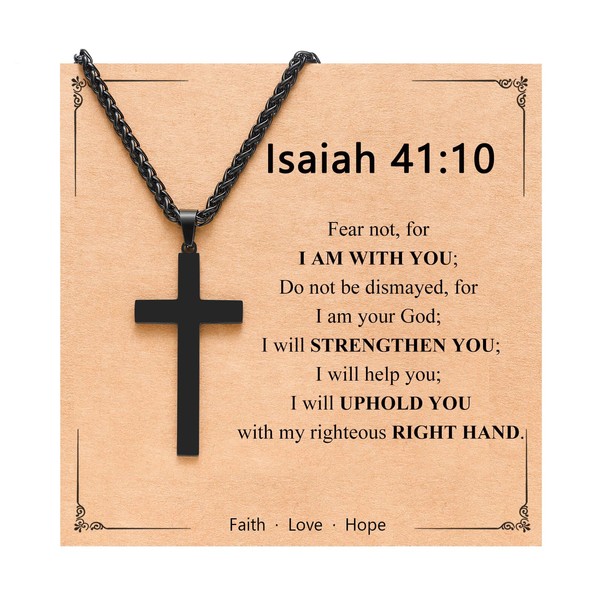 PINKDODO Cross Necklace for Men Boys, Religious Christian Easter Catholic