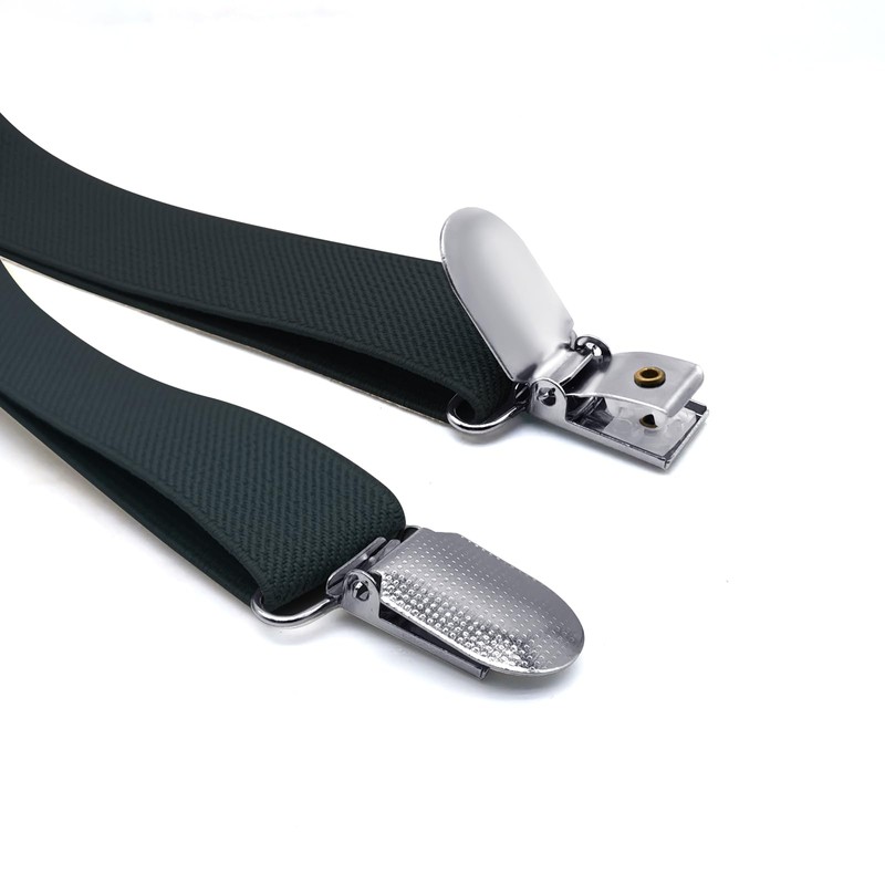 QCWQMYL Suspenders, Women's, Men's, X-Shaped, 4 Clips, 1.0 inches (25