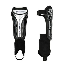 Sportout Kids Youth Adults Soccer Shin Guards with Protective Hard Shell,Offers Comprehensive Protection for Your Kids' Legs. (S, with Ankle Strap)