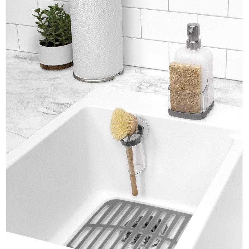 Spectrum Cora Kitchen Soap Dispenser with Sponge Holder for Kitchen