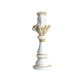 Will Art Museum Chess Statue Decor Piece, Tall White Color Queen Decorative Resin Sculpture, Large Collectible Game Figure Decoration Ornament for Home House Decoration Office Desk