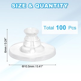 PATIKIL 100 Pcs Earring Backs, Silicone Locking Earring Backs Replacements Hypoallergenic Earring Stopper Secure Locking Charm for Studs, Clear