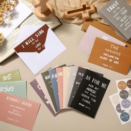 Sayglossy 120 Set Inspirational Christian Greeting Cards Bulk with Envelopes, Religious Encouragement Scripture, 30 Inspirational Bible Verse Designs Christian Greeting Cards, 4 x 6''(Morandi)