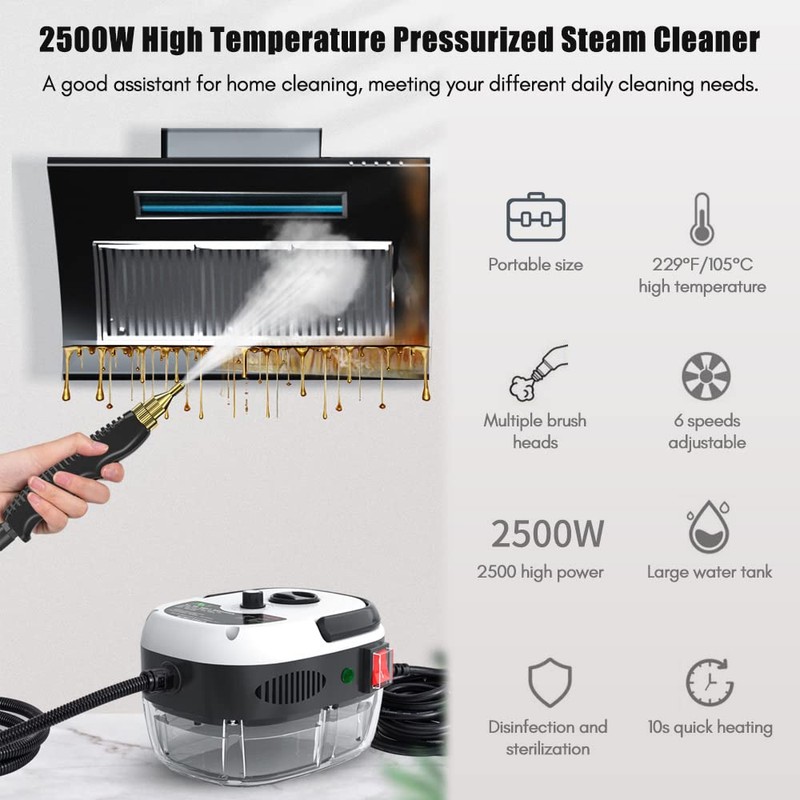 Portable Handheld Steam Cleaner, High Temperature Pressurized Steam Cleaning Machine