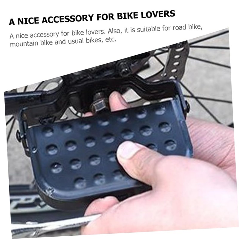 Zerodeko 2Pcs Foldable Backseat Bike Pedals Durable Cycling Rear Wheel