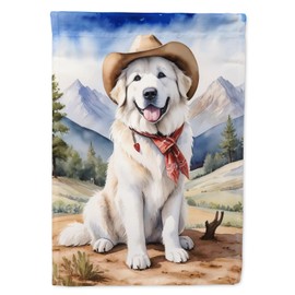 Caroline's Treasures DAC5913GF Great Pyrenees Cowboy Welcome Garden Flag Mailbox Flag Decorative Yard Flag Banner Outside Patio Artwork Yard Flower Beds, Garden Size, Multicolor