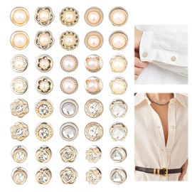 GUTERTOP Pack of 40 Pin Badge Pin, Brooch Cutout Reducer, Removable Instant Buttons Without Sewing for Clothing, Jeans Clothing, Cardigans, DIY Decoration