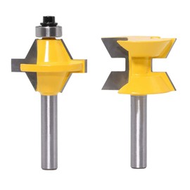 8 mm Shank Milling Cutter Set 120 Degree Groove Cutter Set with Edge Banding Machine Woodworking Groove Chisel Milling Cutter Tools, 2 Pieces