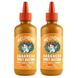 Melinda's Habanero Honey Mustard Sauce 12oz Pack of 2 Sweet Heat Condiment