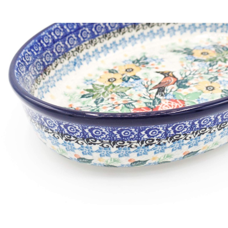 Polish Pottery 11" Oval Casserole Baker UNIKAT
