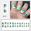 St Patricks Day Press on Nails Short Square Fake Nails