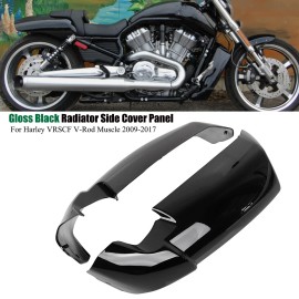 Unbranded Gloss Black L&R Radiator Side Cover Panel For Harley V-Rod Muscle VRSCF 09-17