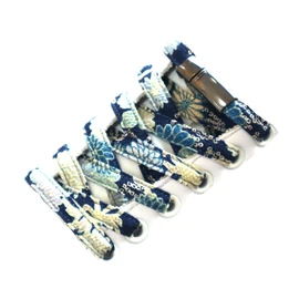 COCOLUCK Japanese Pattern, No Tie Shoelaces, Shoelace Stopper, Crepe, Winner of the Commissioner of the Tourism Agency, Souvenir Grand Prix, Shoelace Set, 46.1 inches (117 cm), Kosumi Navy