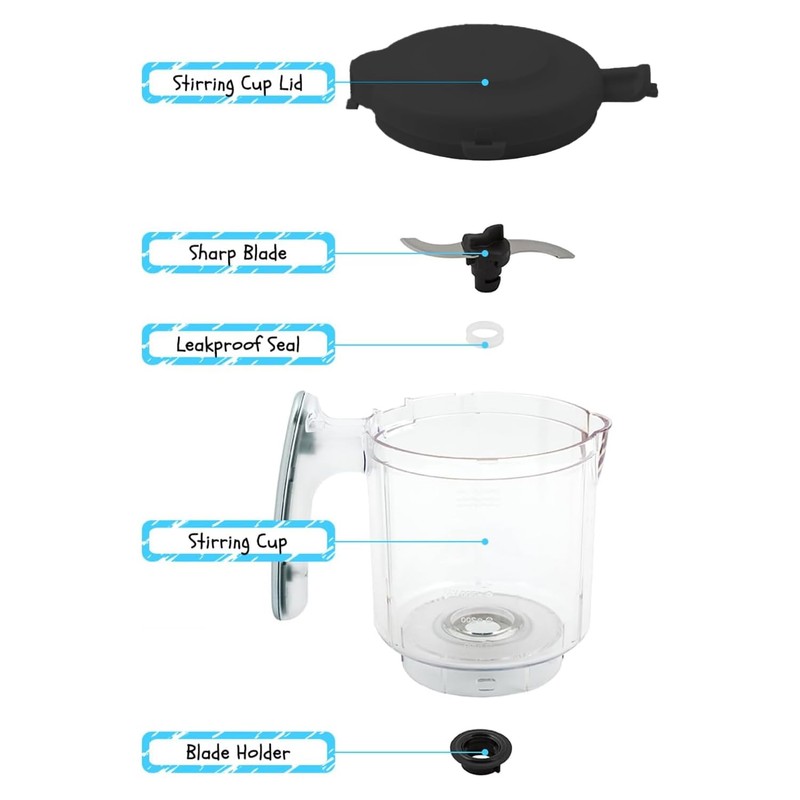 Replacement Stirring Cup & Blade with Steaming Basket for EVLA'S