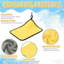 Toalla de Baño para Perro Grande, 6 Piezas 40 * 40cm Toalla Súper Absorbente Secadora para Perro Gato, Toalla de Microfibra para Cachorro Mascota Pequeño Mediano Baño Ducha Playa