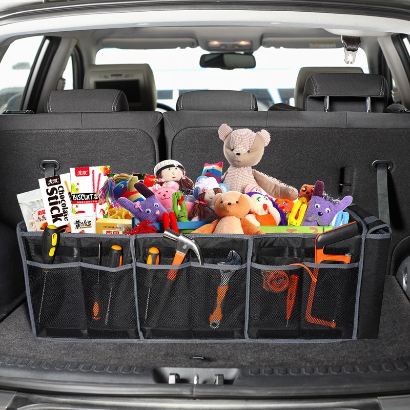 EAROND Car Trunk Organizer with Lid,Collapsible Car Storage Organizer with