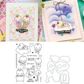 Sweet Baby - Juego de sellos y troqueles de silicona para hacer tarjetas, manualidades, álbum de fotos decorativo