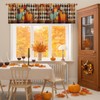 Nesphy Valances for Windows, 2 Pack, 52x18 Inch, Pumpkins Plaid