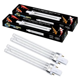 Aqua-Terra Lighting 9W Pond Filter bulbs 2 PACK – UVC ultra violet bulbs for Filters & Clarifiers – Germicidal G23 2pin PLS lamp base for replacing UV bulbs in garden pond filters
