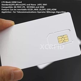 XCRFID Writable Programmable Blank SIM USIM Card 4G LTE WCDMA GSM Nano Micro SIM