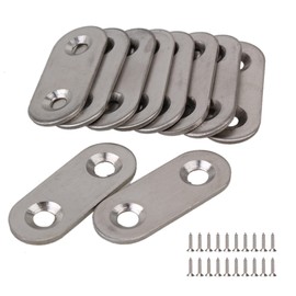 RDEXP 10pcs Stainless Steel Flat Corner Brace Brackets Mending Plates Repair Fixing Joining