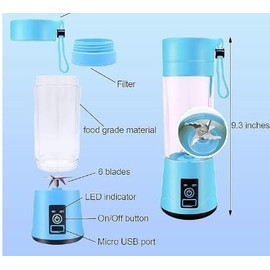 Generic Portable Personal Blender, Mini Rechargeable USB Smoothie Maker, Stainless Steel Drink Mixer with Touch Screen Control (Pink), large