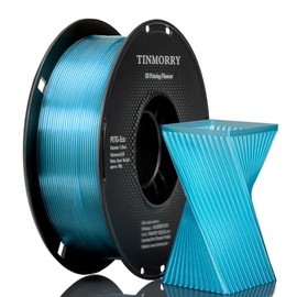 TINMORRY PETG Filament 1.75, Rapid PETG-Eco 3D Printer Filament, Compatible with Bambu FDM 3D Printer, 1 KG 1 Spool, Transparent Blue