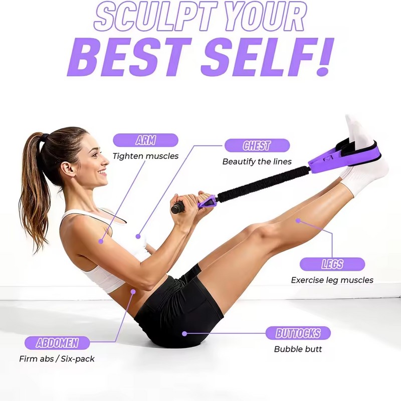 Pedal Resistance Band with Handles for Full-Body Home Workout –