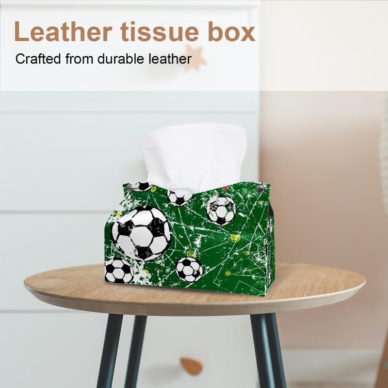 2 Pack Tissue Box Cover Holder, Green and Orange Winter