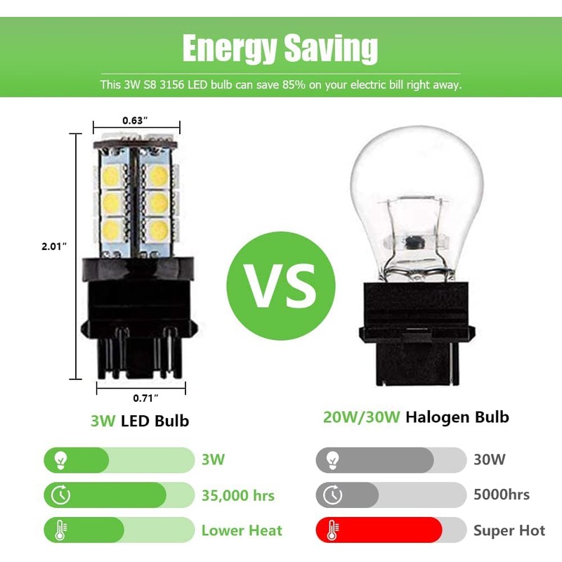 S8 3156 Wedge Base LED Light Bulb 12V Low Voltage