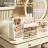 Large Capacity Makeup Organizer Countertop with Makeup Brush Holder for