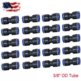 Unbranded 3/8" OD Tube Pneumatic Straight Union Connector Push Connector Air Fittings USA - 10x