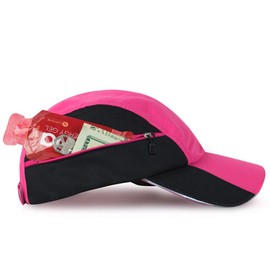 Gone For a Run Ultra Pocket Hat | Moisture Wicking and Reflective Run Hat | Pink