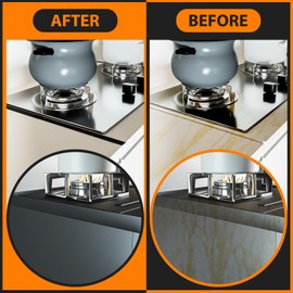 Stove Gap Covers Stainless Steel, 2 Pack Counter Stove Oven Gap Filler, Width 0.79" and Adjustable Length 13.8" to 27.5", Stove Burner Covers Oven Guards for Sides, Heat Resistant Easy to Clean(Black)