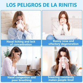 Terapia Nasal con Luz Roja, Dispositivo de Terapia Nasal Laser, Instrumento de Terapia para Respirar Mejor, sin Medicamentos，Esteriliza, Reduce la Inflamación y Promueve la Circulación Sanguínea.