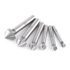 6pcs High Speed Steel Round Shank 3-Flute Countersink Cutter Bits
