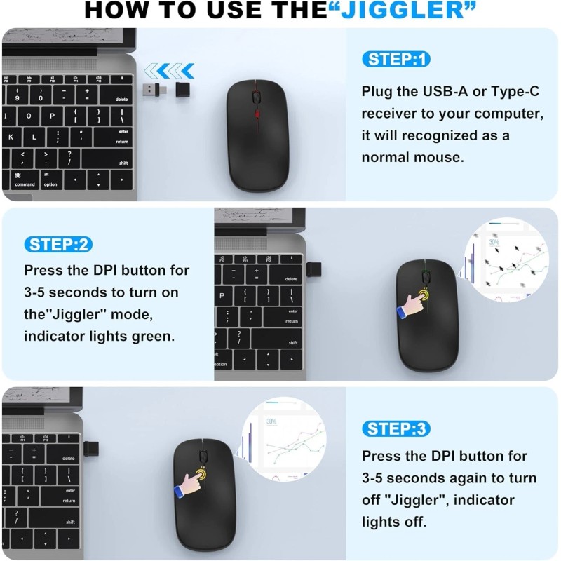 FYBC Bluetooth LED 2.4G Wireless Mouse Luminous Slim Design for