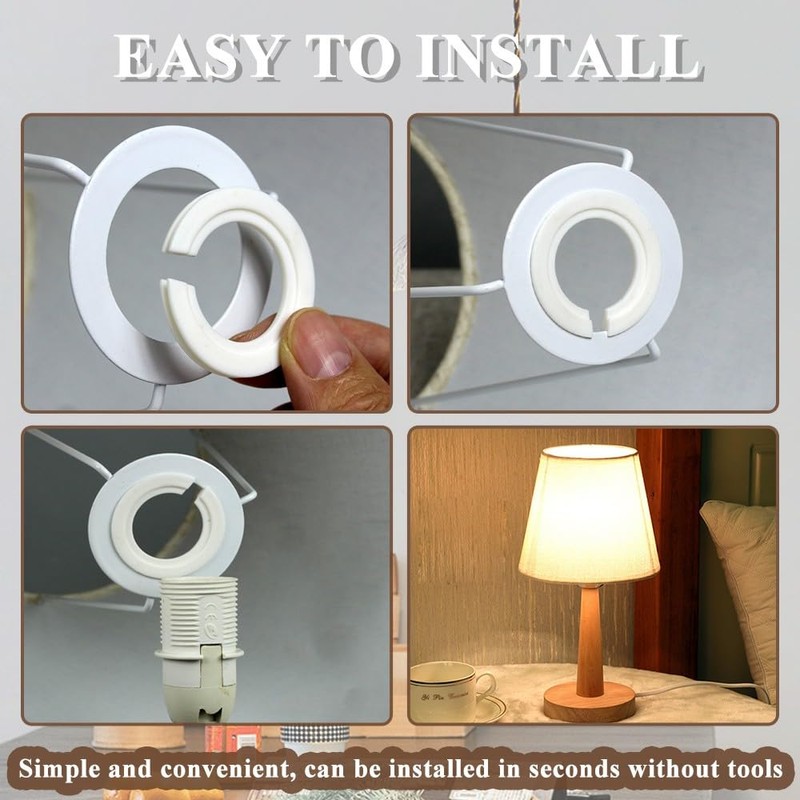 DAZISEN E27 to E14 Lamp Shade Ring Converter - 6