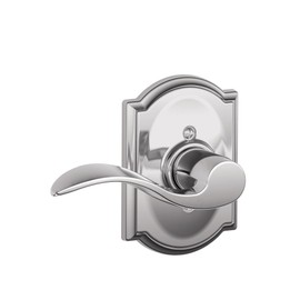 Schlage Accent Lever with Camelot Trim Non-Turning Lock in Bright Chrome - Left Handed - F170 ACC 625 CAM LH