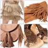 sourcing map 2 Yards 4 Inch PU Leather Suede Fringe
